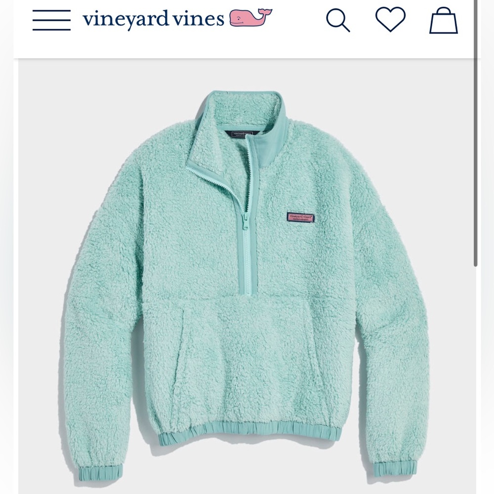 🔥 Vinyard Vines 🐳 blue New England fleece pull over